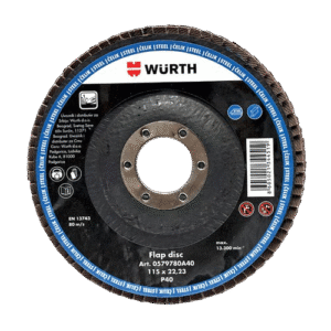 Disc lamelar abraziv curbat pentru inox 125x22 mm, granulație P40